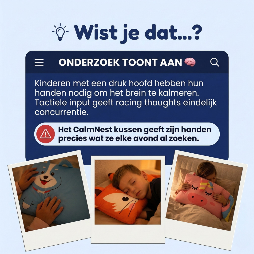 ZINIQ™ CalmNest Pillow - Voor kinderen die hun hoofd niet uit kunnen zetten.